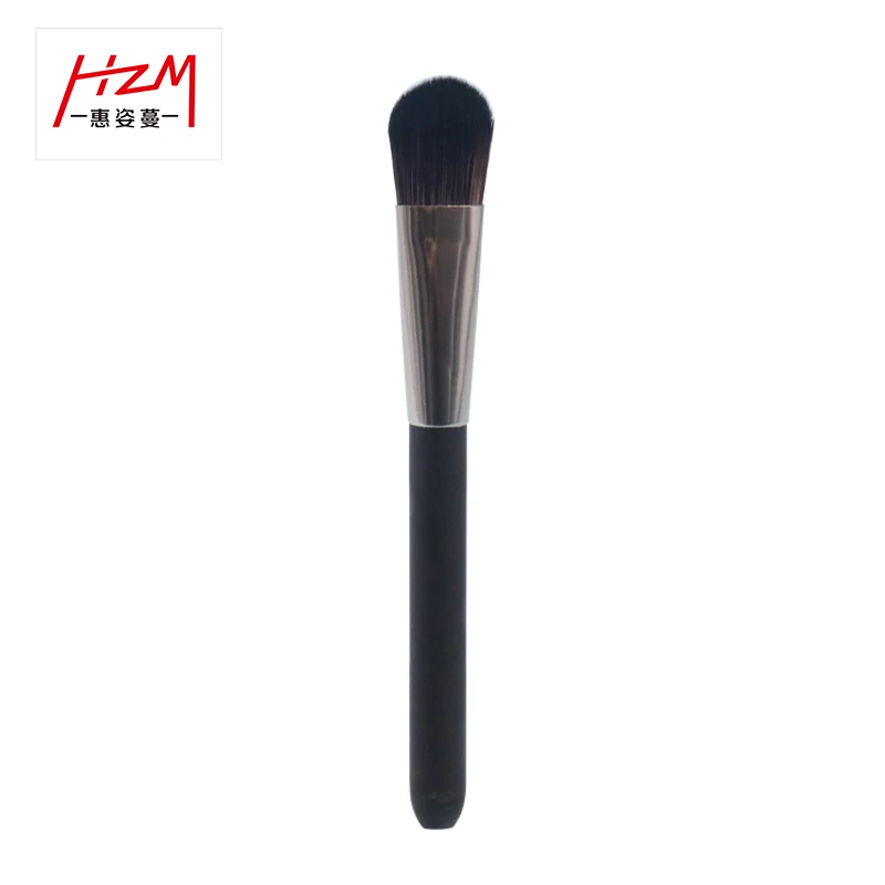 

HZM NEW Custom Single high quality Foundation Mask Liquid Makeup Brush Black Handle Soft Bristles for BB Cream beauty tools