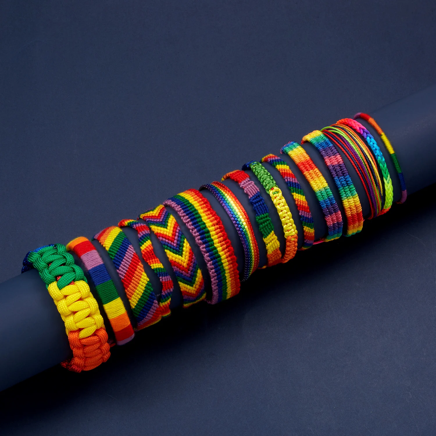 

Rainbow Handmade Bracelets Necklace Braided Colorful Rope Couple Bracelet For Women Men Girls Boys Friendship Gift