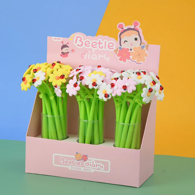 

New 3d pen cartoon character shape cute kids wholesale neutral ballpoint flower neutral pen