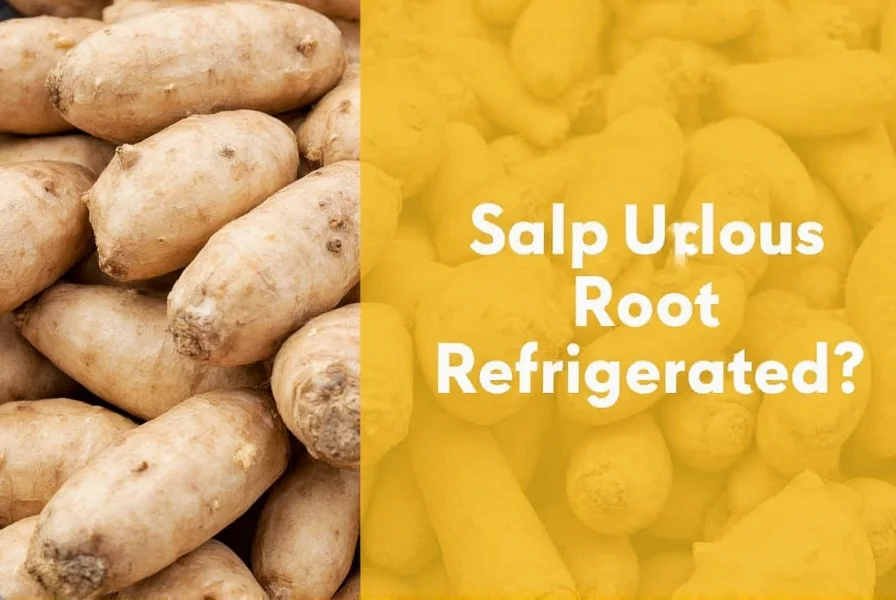 Whole ginger root wrapped in paper towel inside airtight container in refrigerator crisper drawer