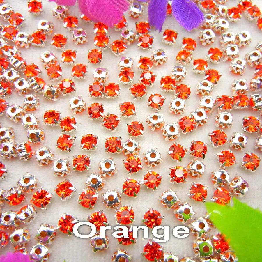 

Colorful Glass Crystal Silver Claw Setting 3MM 4MM 5MM 6MM 7MM 8MM Nice Colors Sew On Rhinestone Beads Bags Wedding Dress Diy