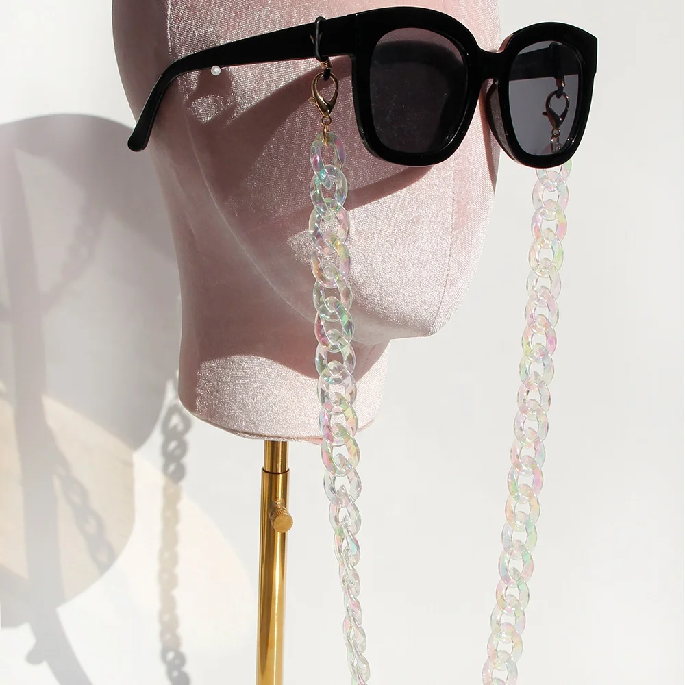 

Custom acrylic eyeglass chain oem eyewear cord,bling bling fancy glasses chain,sunglass holder chain glasses accessories