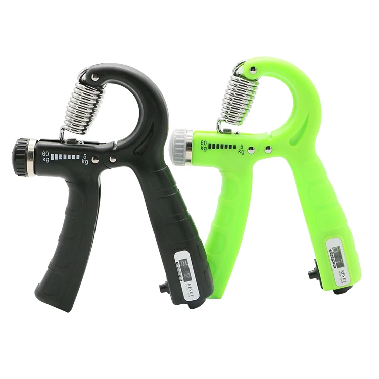 

High quality 5-60kgs Dinamometer 3 level finger exerciser dry hand pole grip strengthener set adjustable hand grip, Black,green