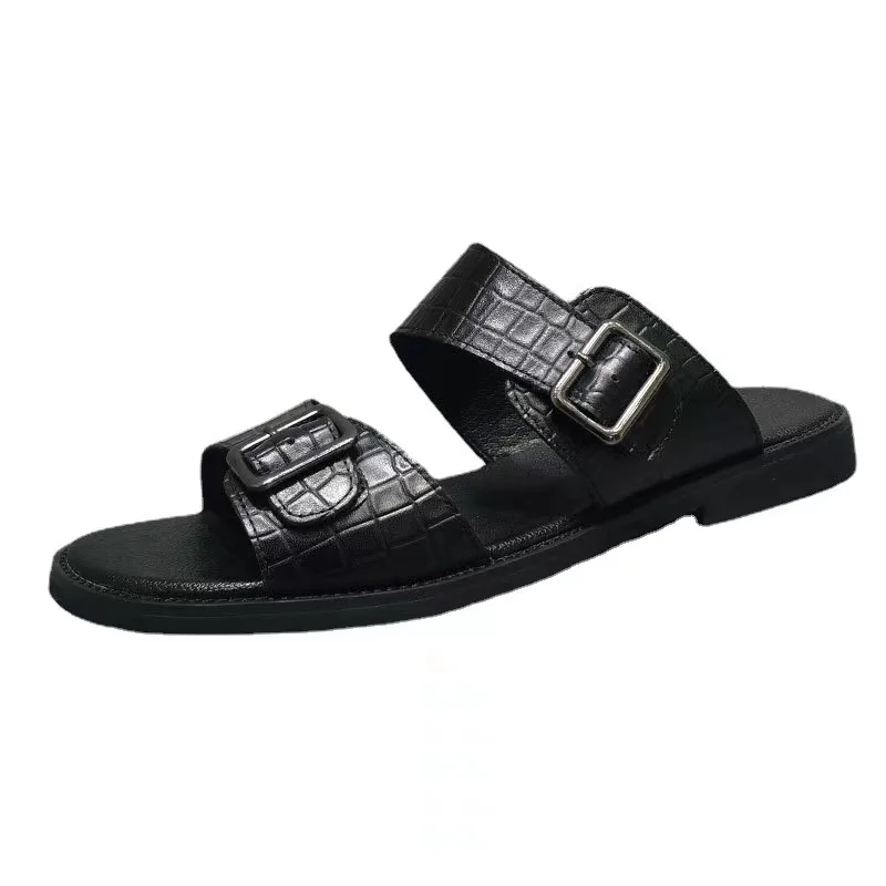 

New styles men's sandal casual leather slippers custom made slippers for men wholesale slippers, Picture