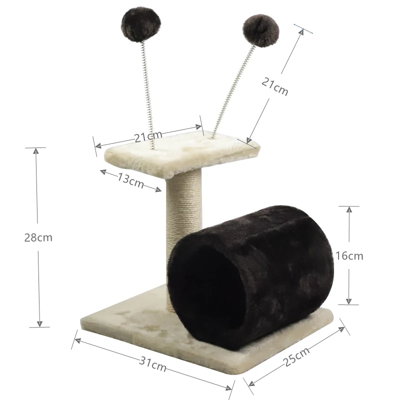 

Factory Manufacturing Comfortable pet toy scratching post cat scratcher with ball toy, Beiges,gray,brown,or customized.