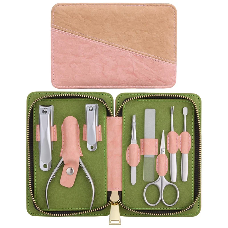 

Nail Clippers Pedicure Kit 8 PCS Stainless Steel Grooming Kit with Portable Luxurious Leather Case