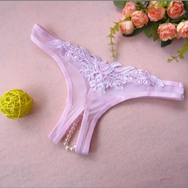 

Wholesale Hollow Out Pearl Sexy Lace Mature Ladies Panties