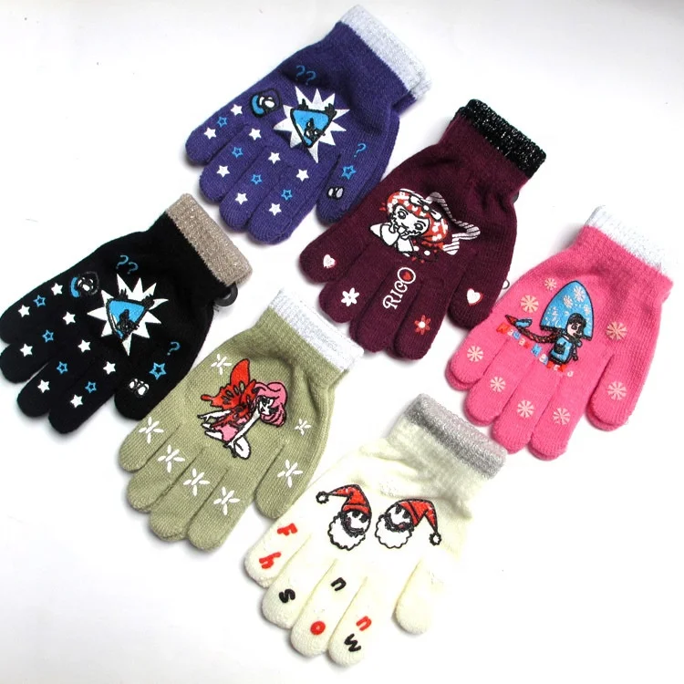 

Wholesale winter Knitted Warm children's gloves fashionable cute children's cartoon gloves children's student gloves