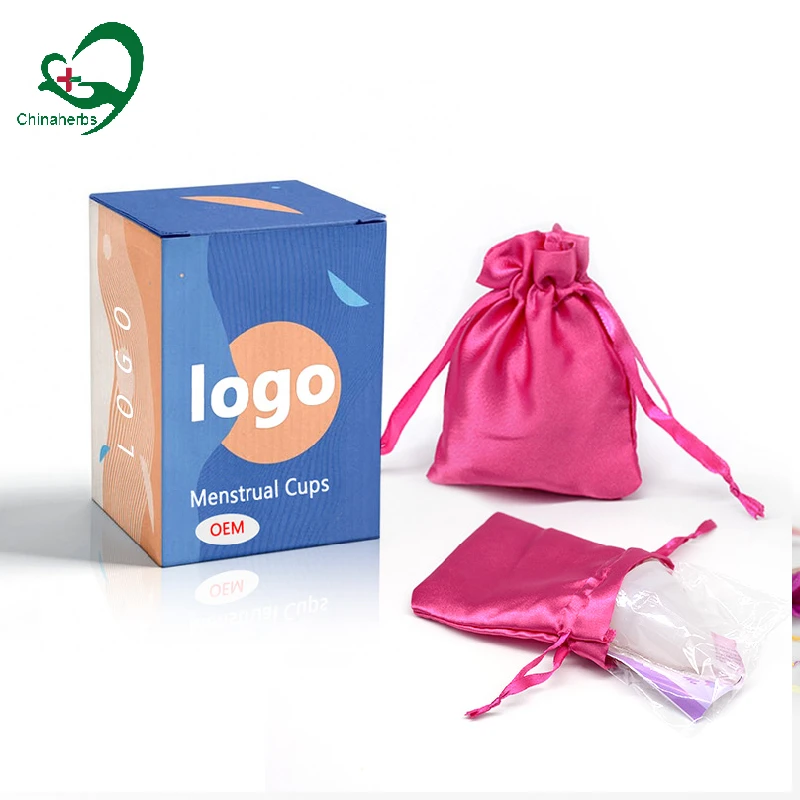 

Private label 100% medical grade foldable silicone menstrual cup reusable for women, White, pink, purple