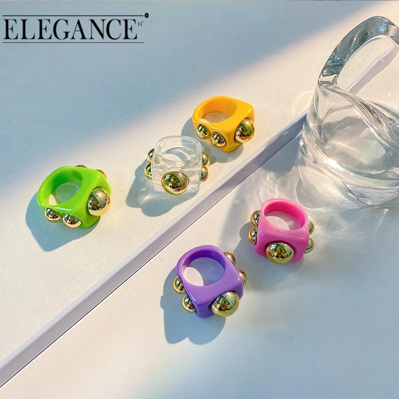 

Ding yi 2021 Set auger doug geometric design tide niche resin ring