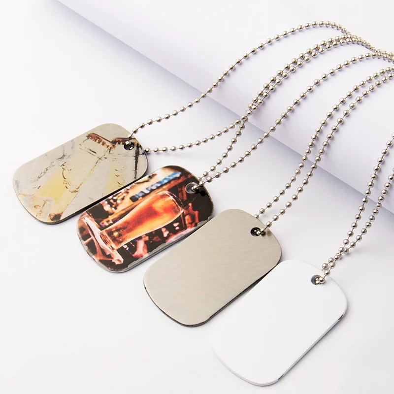 

Sublimation Metal Jewelry Necklace Oval Shape Pendant Blanks Custom Promotion Gifts, Sliver