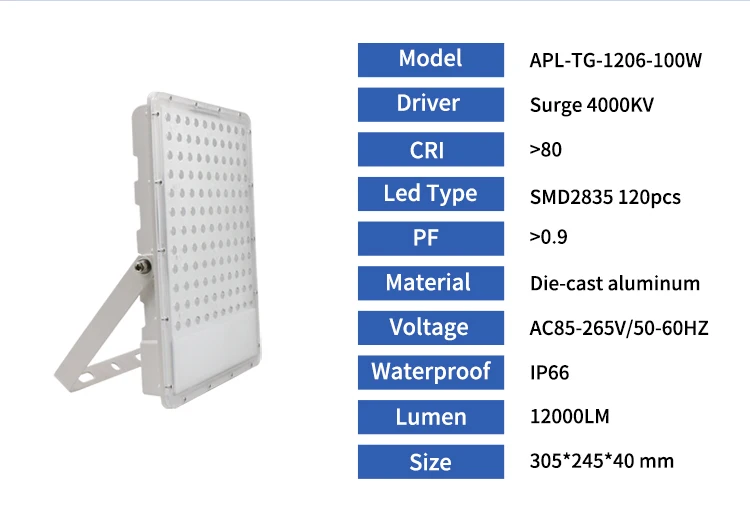 New design waterproof ip65 smd outdoor 100w led flood light price