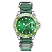 

Fashion Waterproof Luminous Mens Watches Nylon Strap Green Watch Men Automatic Mechanical TEVISE 801