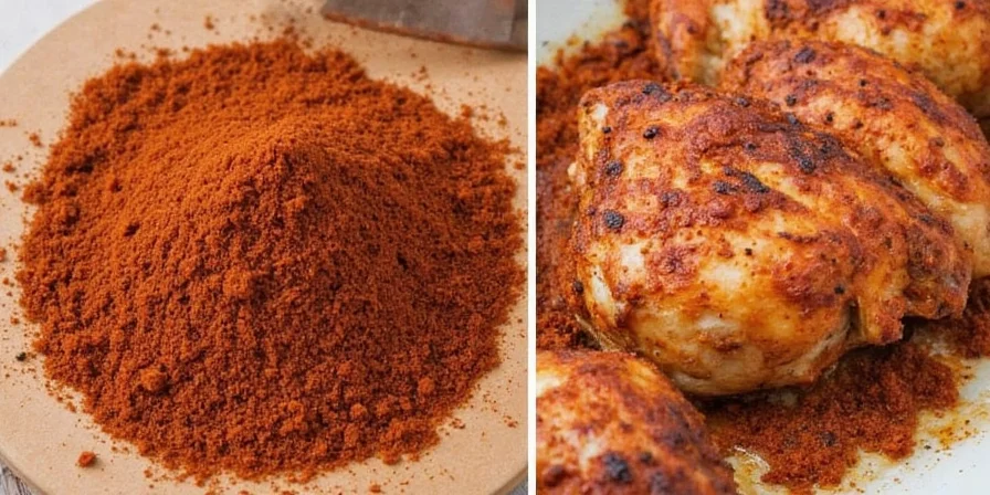 Hands applying rub to chicken