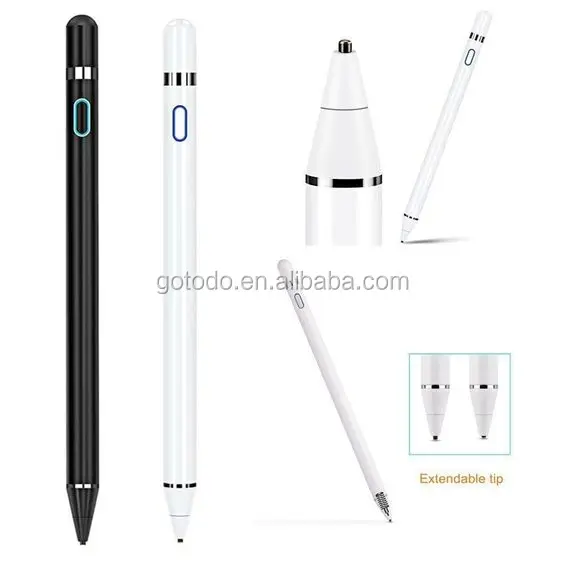 

Tablet Screen Samsung Superfine Nib Capacitive Rohs Active Stylus Pen For Touch Screens Rechargeable, Black/white