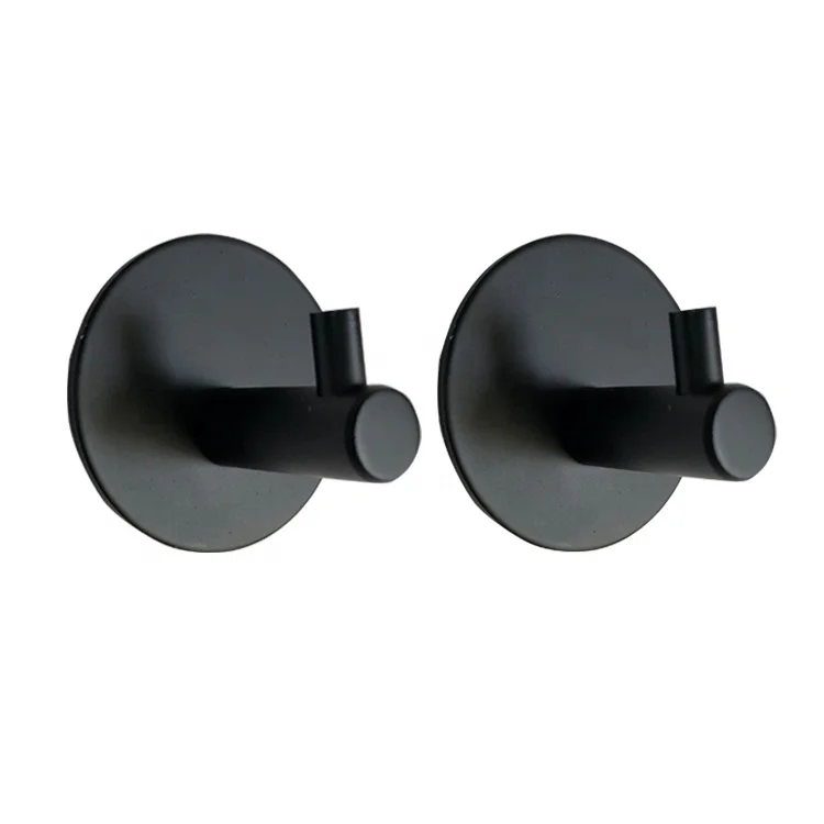 

Stainless steel self-adhesive coat hook for bathroom and kitchen use single round hook