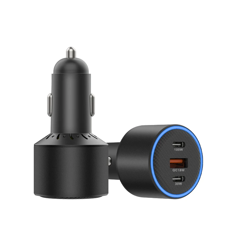 

Max 130W fast charging usb car charger Dual pd 100w 30w QC3.0 18W car charger for macbook ipad phone charging
