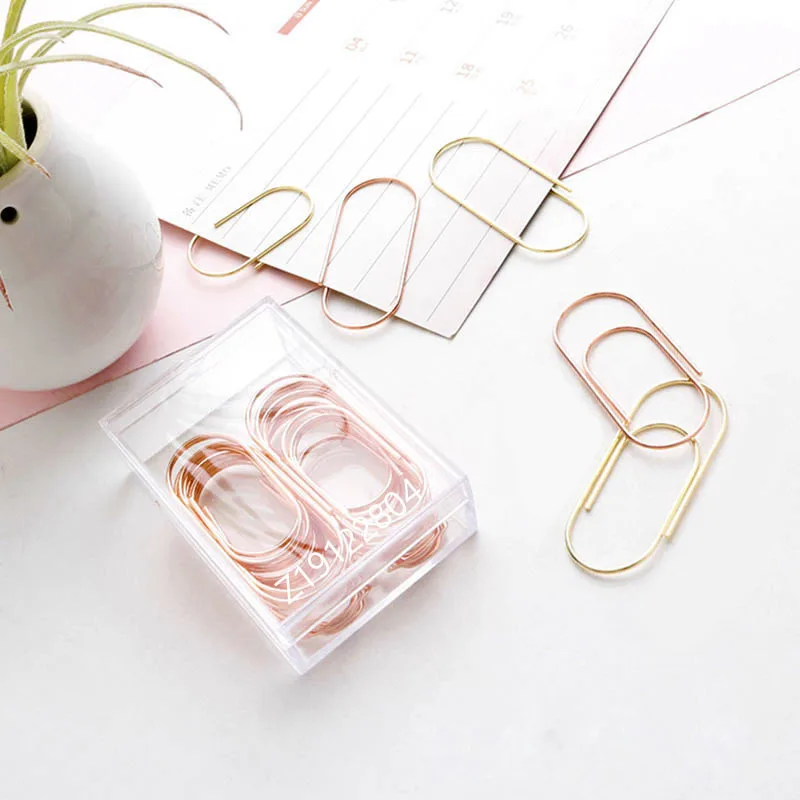 

OEM Rose Gold Paper Clips Jumbo Size 50mm Large Non-Skid Steel Bookmark Paper Clips