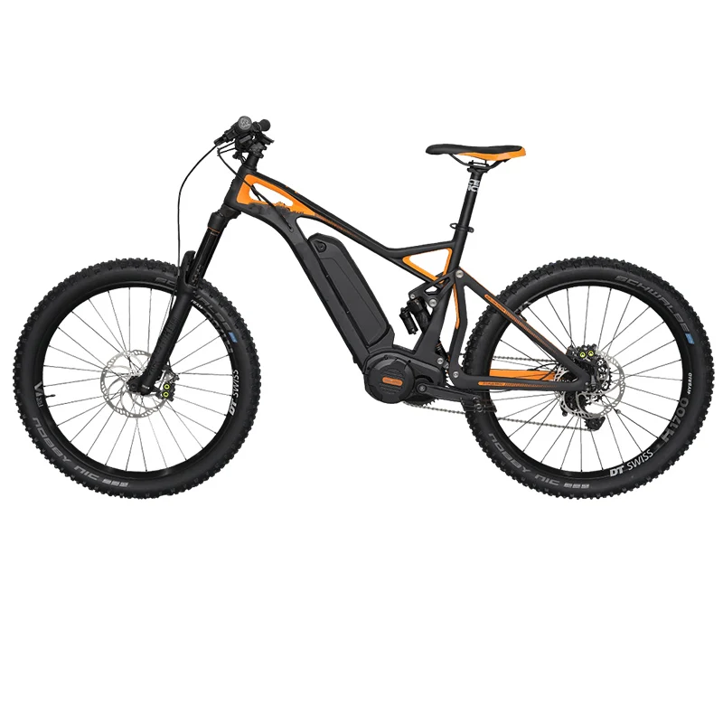 

27.5er Full Suspension Electric Mountain bike carbon Frame Bafang M620 Carbon E-bike dual suspension MTB E23, Black