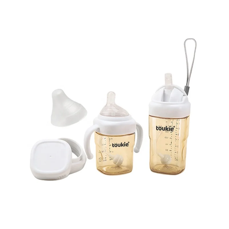 

rts Baby Milk Feeder Bottle Sippy Cup Storage Jar PPSU Wide Neck With Handle Baby Feeding Bottle