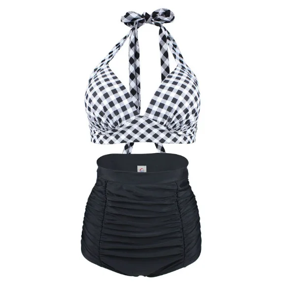 

2020 Two-piece Split High-waist Bikini Straps Swimwear Women, Picture or customized