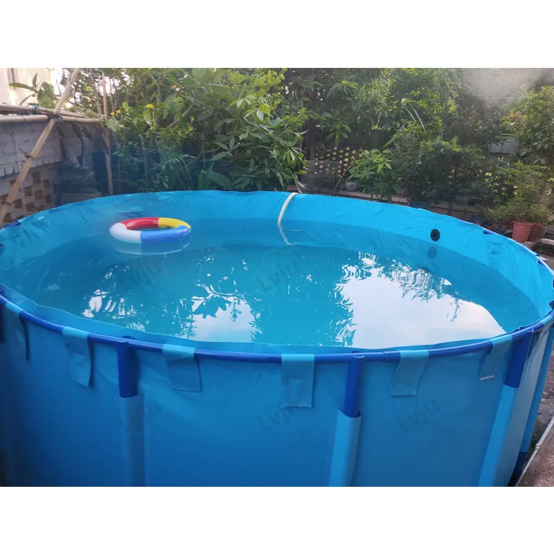 

China Lvju Custom Size Portable Plastic Kids Swimming Pool Outdoor Foldable Above Ground Swimming Pool For Sale, Blue / gray /custom