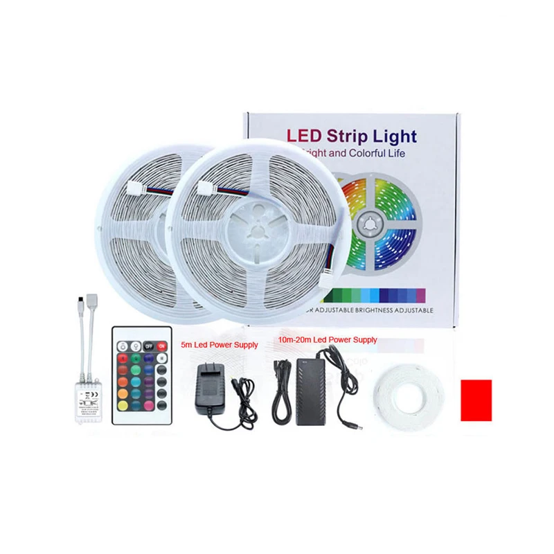 China supplier RGB led strip light 5m 150leds SMD5050 rgb led strip strip kit with 24key IR remote control