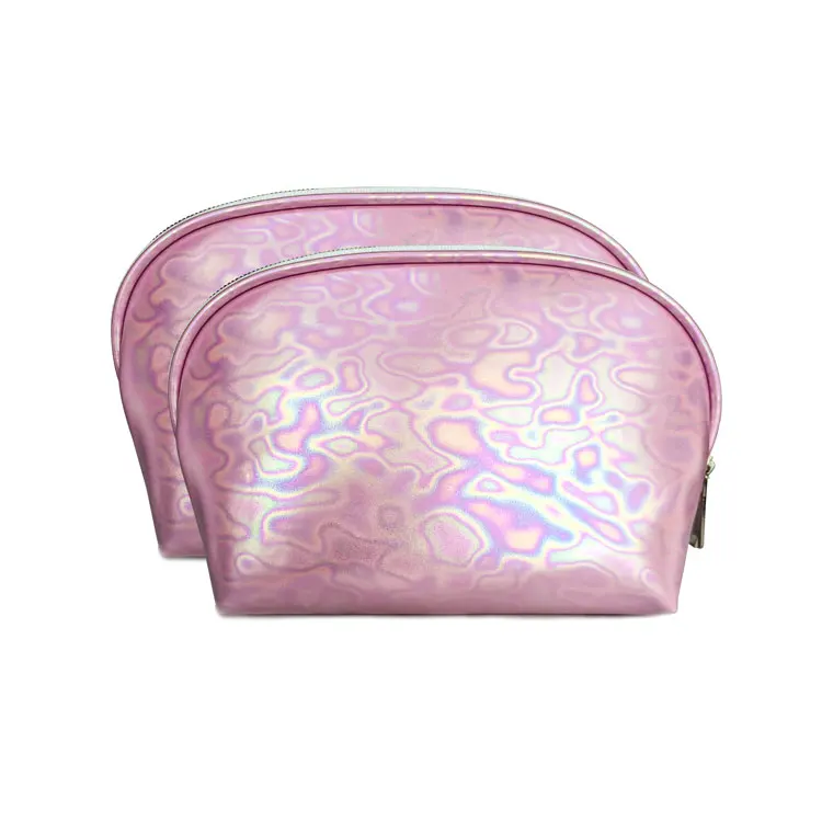 

Customized letter Makeup Case Travel Rolling PU Professional Multifunctional Pink Black Cosmetic bag color zipper make up pouch, Black / pink / blue