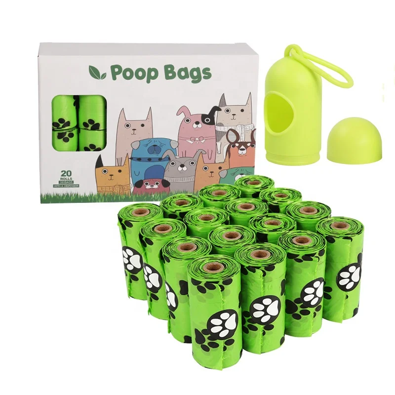 

Earth-Friendly 20 Rolls Large Dog Poop Bags With Dispenser Dog Waste Bags Doggie Bags For Poop, Green