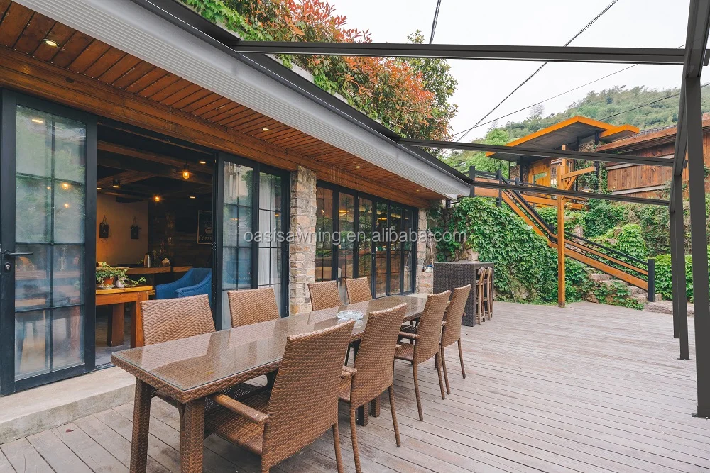 modern outdoor motorized awning pvc pergola retractable awnings