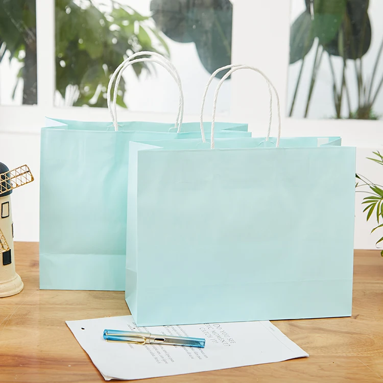 Company Advertisement Printing Clothing Packing Paper Black Shopping Bag with Handle white paper bag