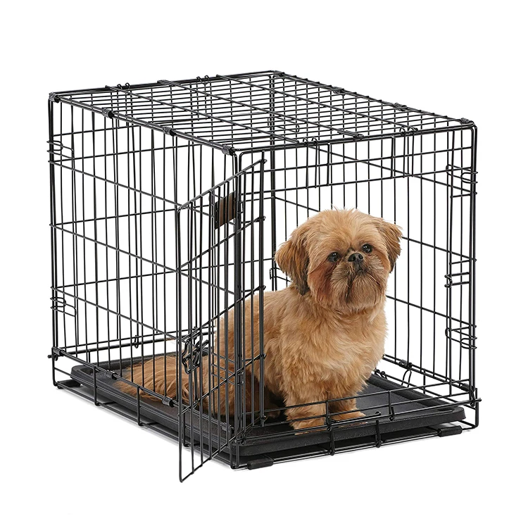 

Wholesale Black Metal Pet Dog Crate Durable Outdoor Large Folding Pet Dog Cage