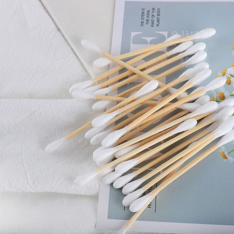 
ear cleaning cotton buds bamboo stick swab 