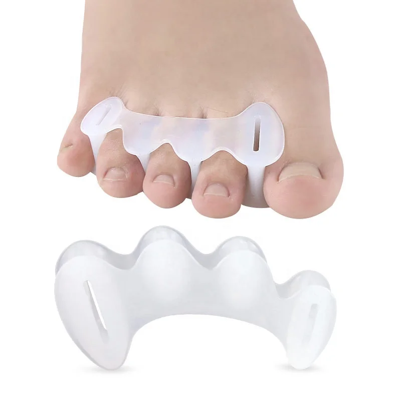 

Amazon hot Silicone gel Soft Toe Spreader and Spacer Toe Divider Relief Silicone Toe Separator for Fighting Bunions, White/skin