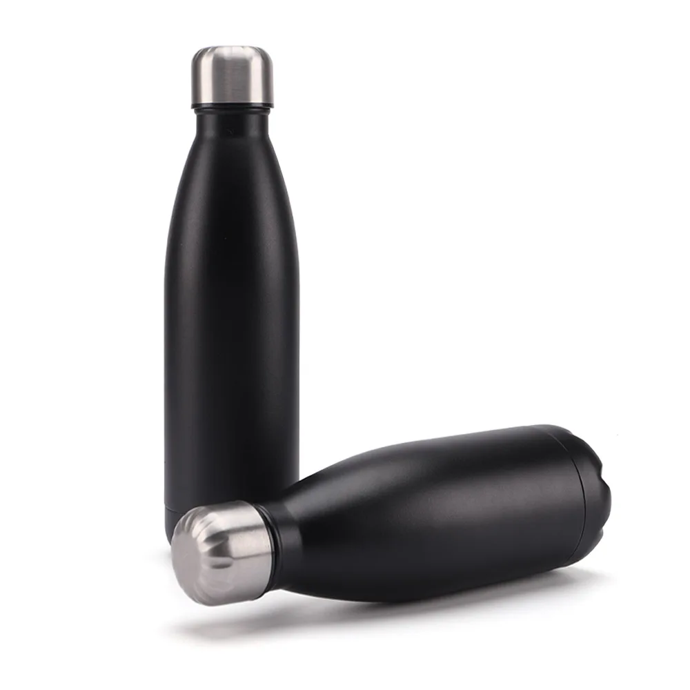 

OLERD Whole Sales 500ml Spray Paint Double Wall Stainless Steel Vacuum Flask Cola Shape Thermo Water Bottle, Customized color