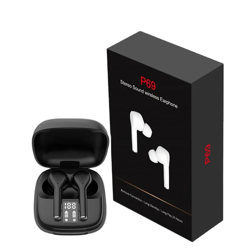 

New TWS BT5.0 HiFi Stereo Sound Headsets With Mic LED Display Charging Case Handsfree Wireless Earphones