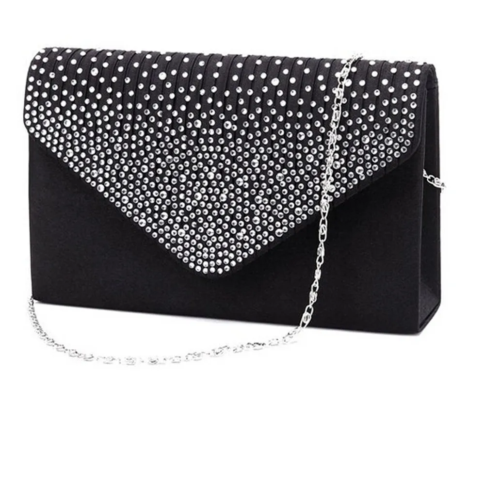 
Lady Evening Bags Crystal Bling Handbag Wedding Party Purse Envelope Wallet Clutch Bag 