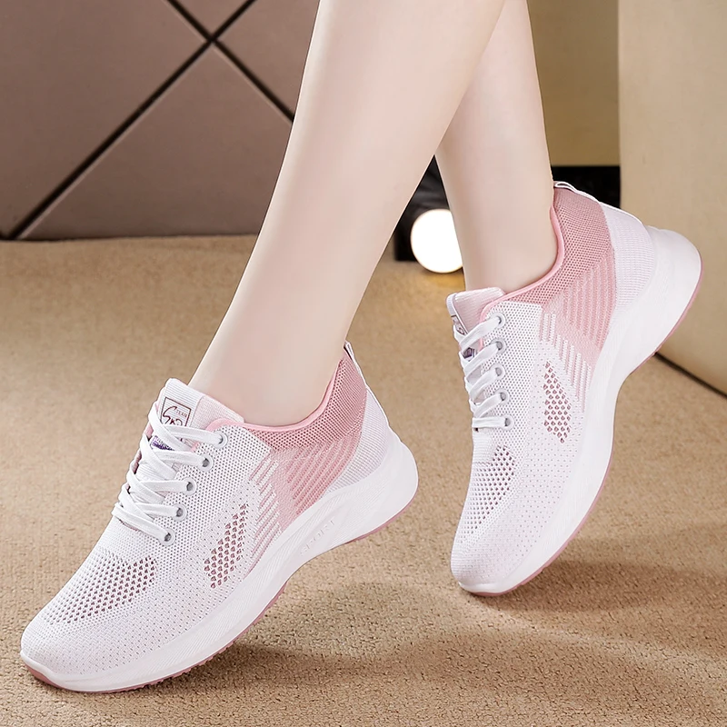 

G-2212 Lace Up Breathable Fashion Walking Women Running Shoes Women Sneaker Casual Shoes, Black