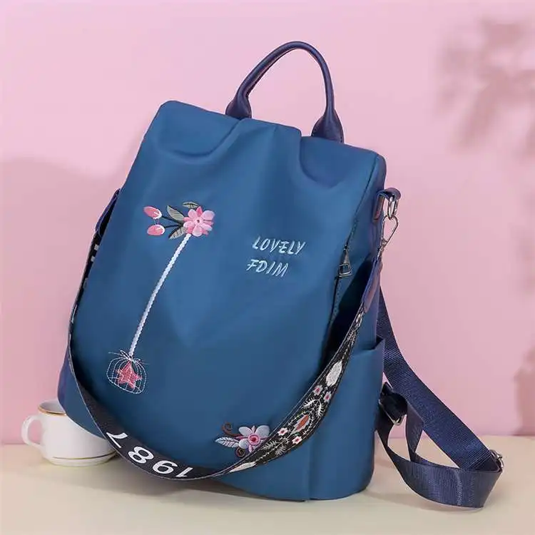 

Wholesale 2022Chinese Style Fashion Casual Oxford Anti-Theft Travel Bag Cute Girls Kids School Embroidered Backpack, Customizable