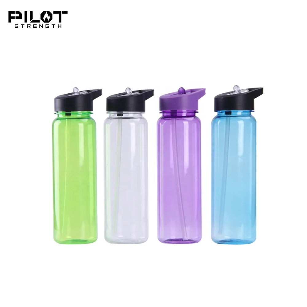 

2021 PILOT SPORTS Portable 700ml Clear Plastic Suction Nozzle Straw Sports Water Bottle, Customized