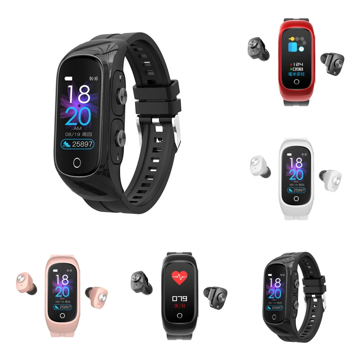 

N1 2in1 reloj Smart Watch Bracelet Wireless Earbuds With Earbuds Fitness Tracker Smart Watch Mood Tracker Smart Watch Earphone, Customized colors