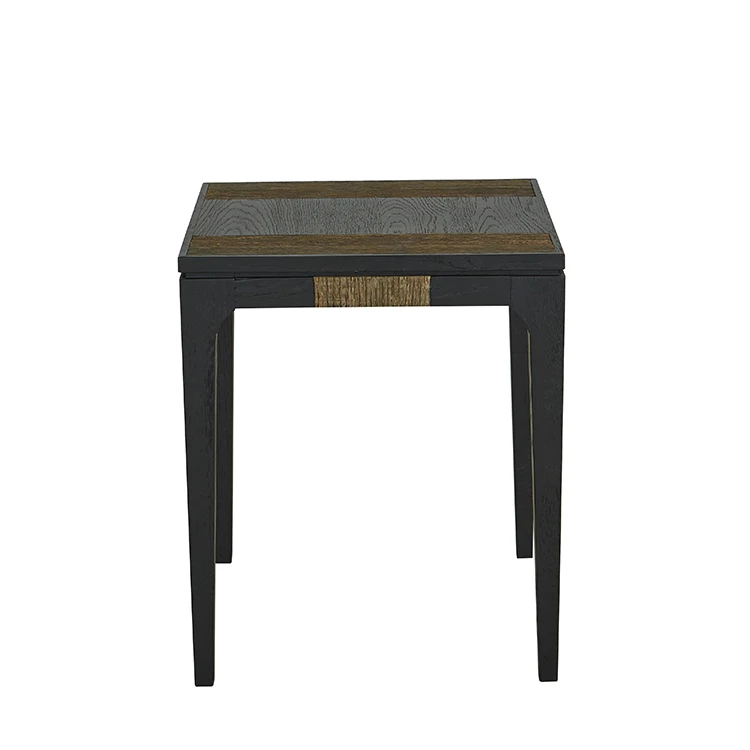 
Black durable sofa oak wood industrial style end table side organiser 