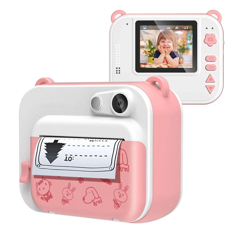 

Factory Wholesale Portable Instant Fun Instant Print Camera Zero Ink Digital Toy cam Best Gift for Kids, Blue ,pink