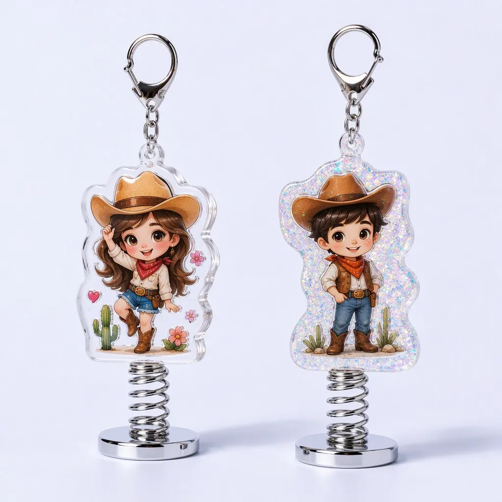 Western Cowgirl & Boy with Glitter Sheet