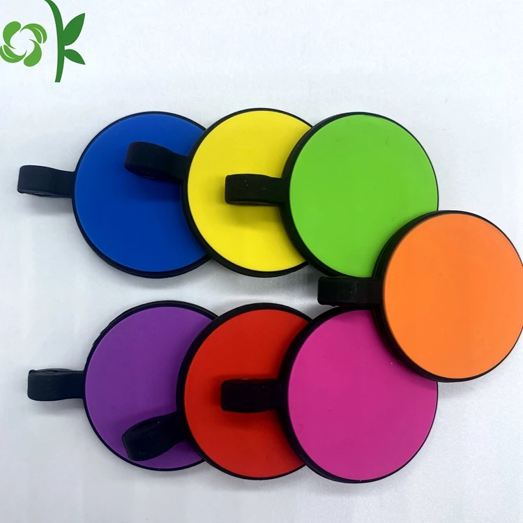 

OKSILICONE Hot Sale Durable Identification Silicone Name Dog Tag Eco-friendly Round Shape Silicone ID Dog Tag For Cat, As picture shown or customized