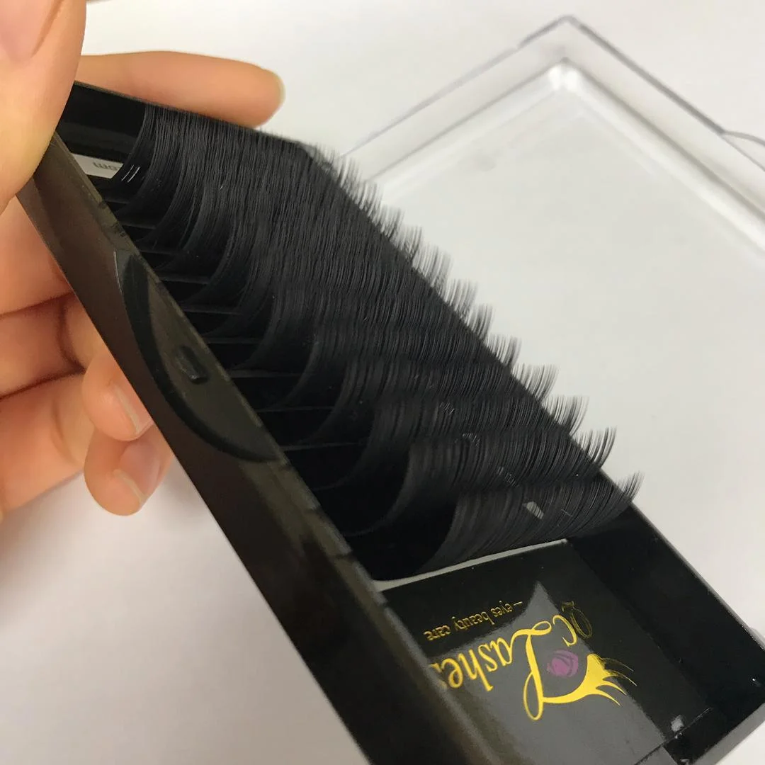 

Private label korea quality silk mink eyelash extension 0.07 custom lash tray individual lashes lash trays