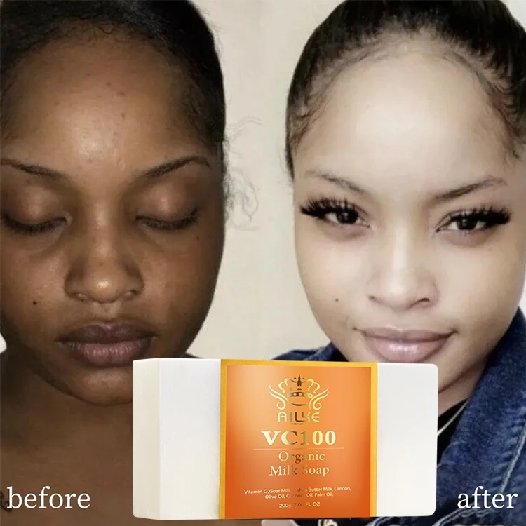 

Women Face Skin Care Beauty Moisturizing Brightening Whitening Facial Cleanser Body Wash Goat Milk Vitamin C Bath Soap Organic