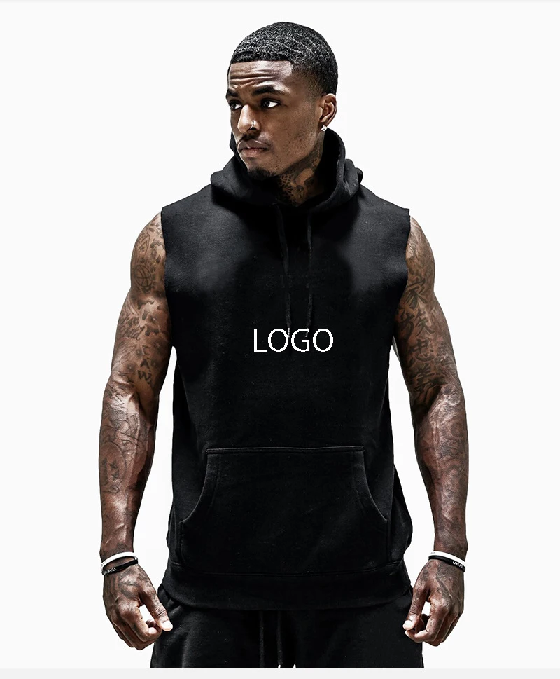 

Wholesale Custom Logo Man Tank Top Shirts Fitness Sleeveless Tank Tops With Hoodies Mens Sports Running Workout Fit Tank Top