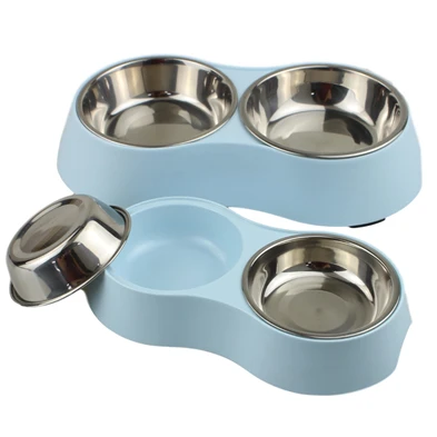 

Profession China Made Unbreakable stainless steel anti-skid rubber ring melamine pet feeder