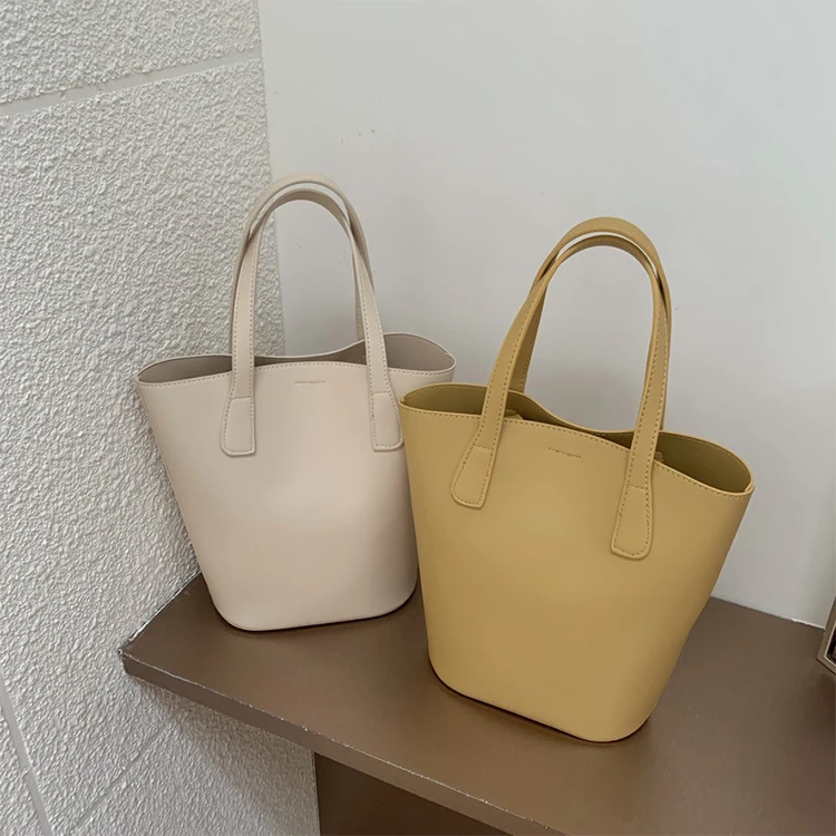 

EG547 2022 Korean large-capacity luxury shoulder bag fashiontote chain crossbody soft pu leather bucket hand bag for women